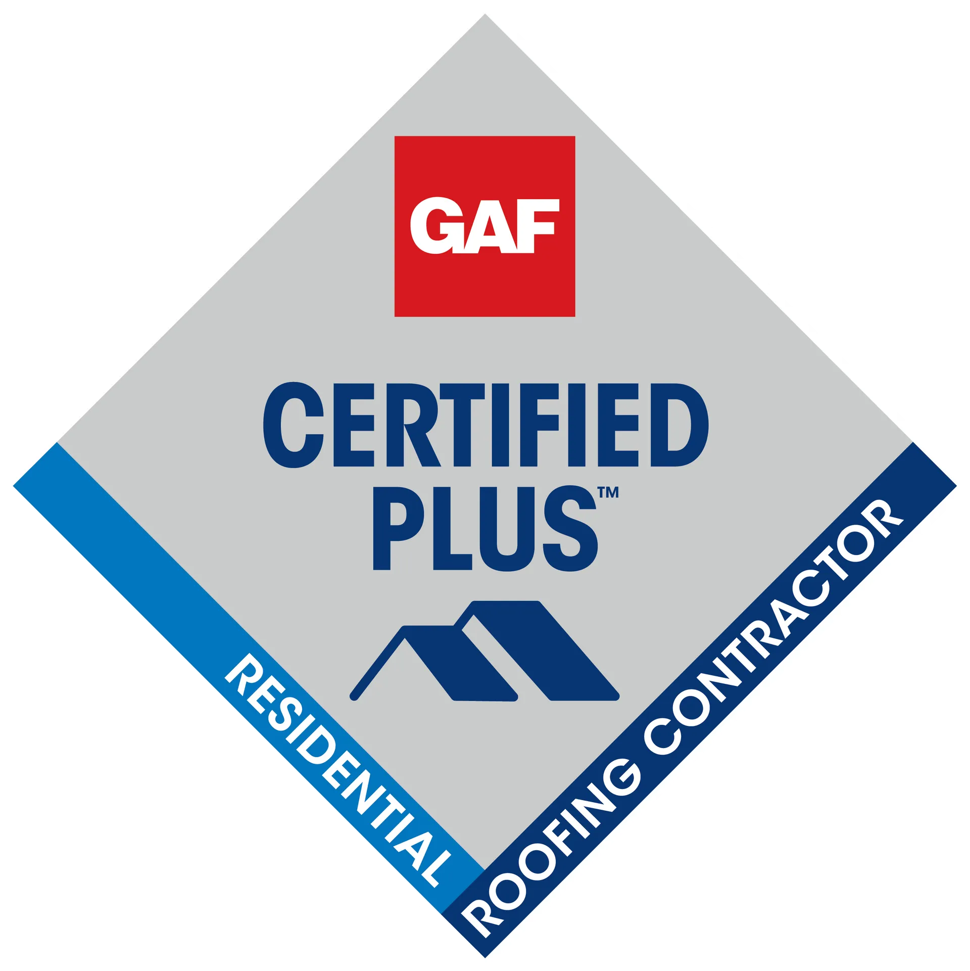GAF Certified Plus residential roofing contractor badge