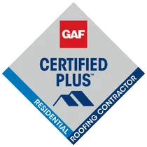 GAF Certified Plus residential roofing contractor badge