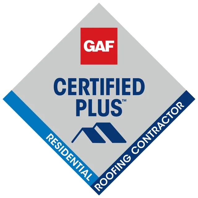 GAF Certified Plus residential roofing contractor badge
